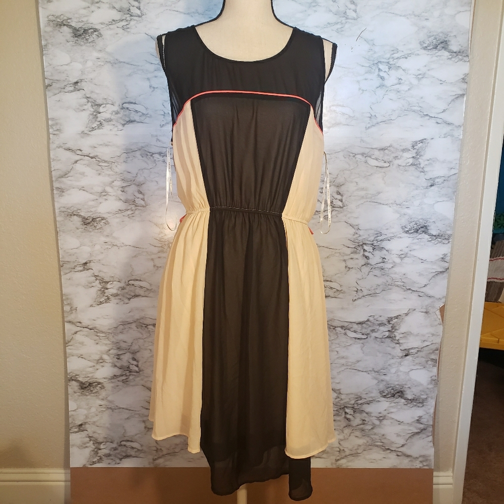 Tan and black dress